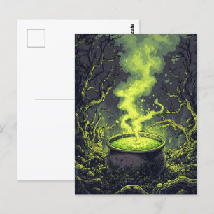 Carte Postale Potion magique verte Cauldron Halloween