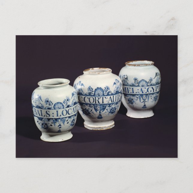Carte Postale Pots de drogue d'apothecaires, vers 1740 (Devant)