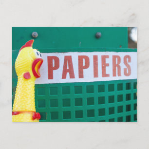 Carte Postale Poubelle Poulet en Caoutchouc