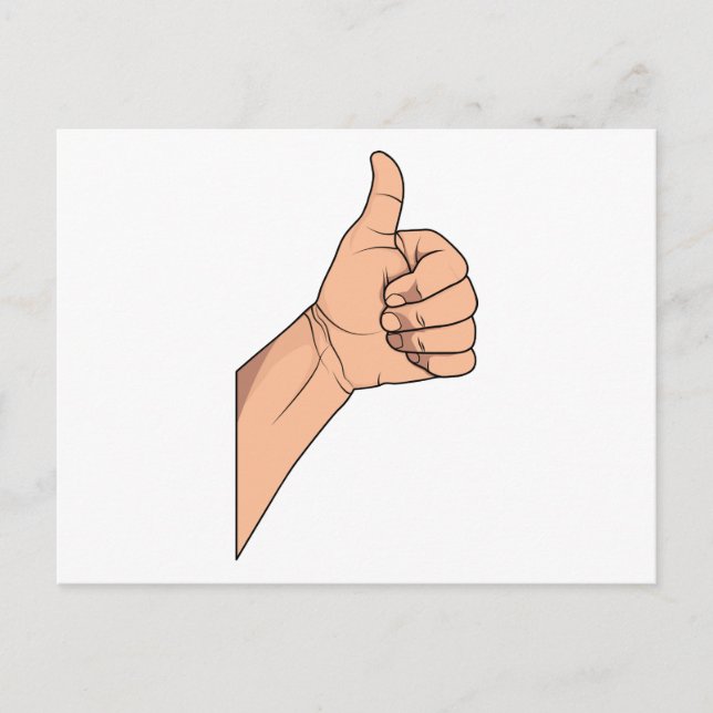 Carte Postale Pouces vers le haut / Hitchhihiking Hand Sign Gest (Devant)