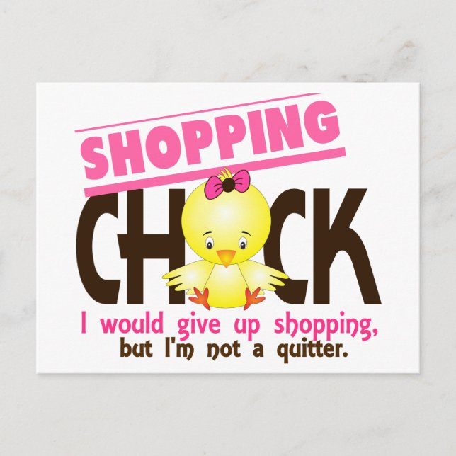 Carte Postale Poule de Shopping 2 (Devant)