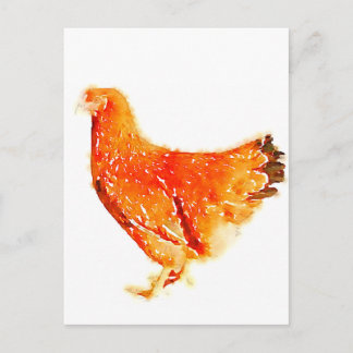 Carte Postale poule rouge