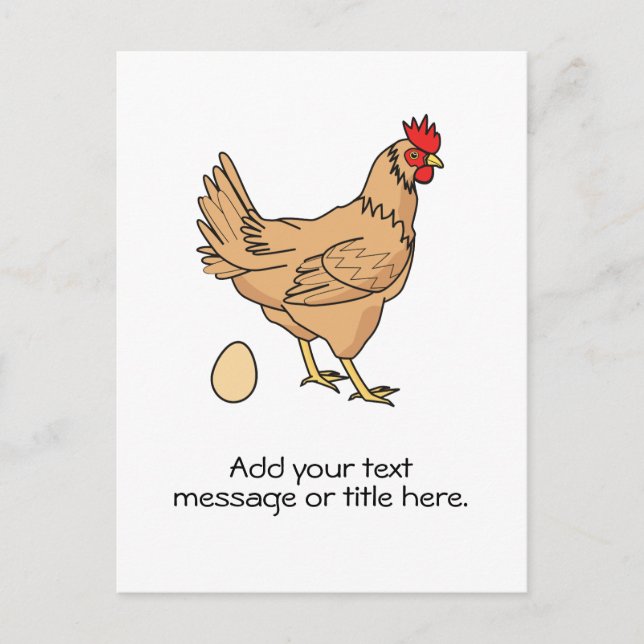 Carte Postale Poulet Brown Ajouter votre texte (Devant)