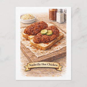 Carte Postale Poulet Chaud de Nashville (Série de Cuisine Améric