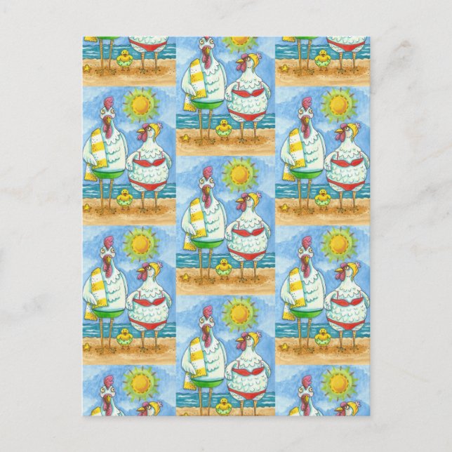 Carte Postale POULET DE LA MER, DESSIN FAMILIAL FUN Funny Post (Devant)