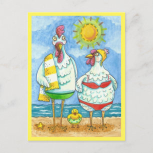 Carte Postale POULET DE LA MER, DESSIN FAMILIAL FUN Funny Post