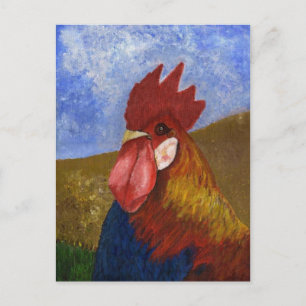 Carte Postale Poulet / Peinture de coq