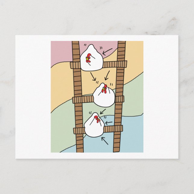 Carte Postale Poulets fous Drôle Poulet Drôle (Devant)