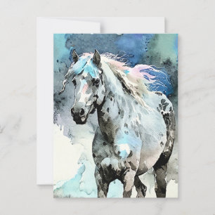 Carte Postale Pouliche Appaloosa fringante Aquarelle