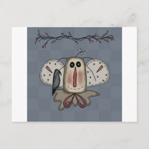 Carte Postale Poupée Annie Raggy Avec Corbeau