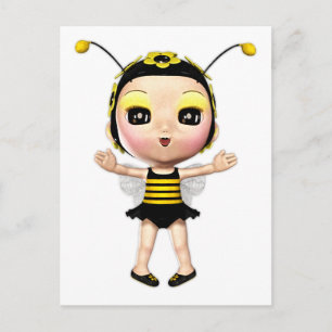 Carte Postale Poupée de fée mignonne Lady Bumblebee 2