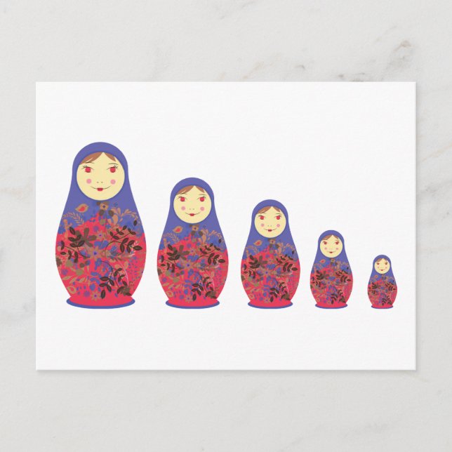 Carte Postale Poupée Matryoshka ~ Nichka russe / Babushka (Devant)