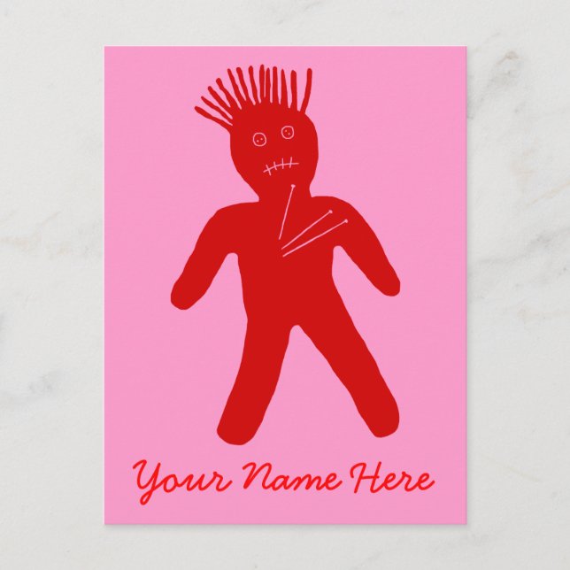 Carte Postale Poupée rouge du vaudou (Devant)