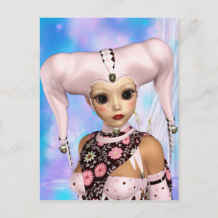 Carte Postale Poupée triste Arlequin