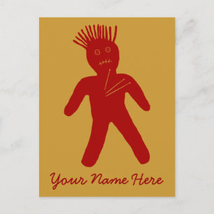 Carte Postale Poupée Voodolique Rouge Sang