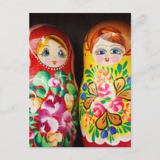 Carte Postale Poupées colorées Matryoshka