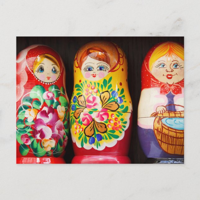 Carte Postale Poupées colorées Matryoshka (Devant)