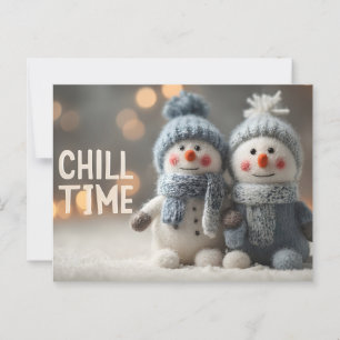 Carte Postale Poupées moelleuses motoneiges mignonnes avec Casqu