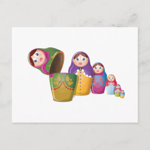 Carte Postale Poupées Russes Gigognes