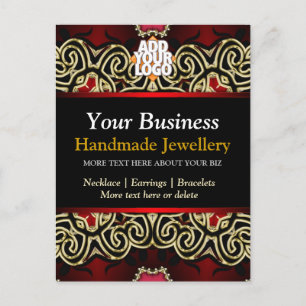 Carte postale pour affaires Gold+Black Decorative 