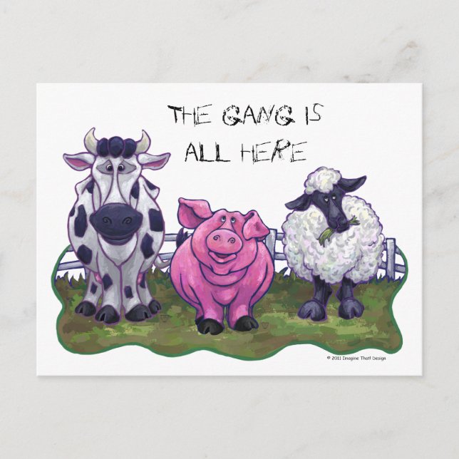 Carte postale pour animaux de ferme (Devant)