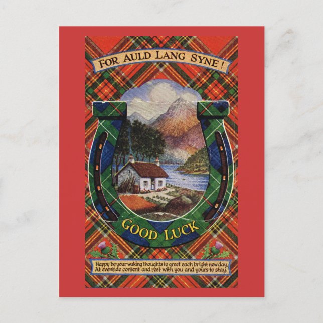 Carte Postale Pour Auld Lang Syne, Bonne Chance (Devant)