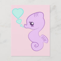 Carte postale pour bébé chéri Seahorse