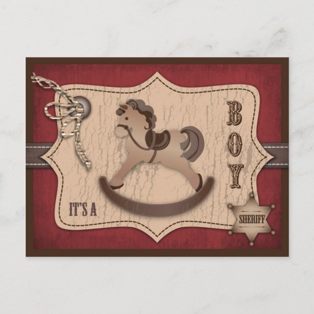 Carte postale pour bébé Cowboy (Devant)