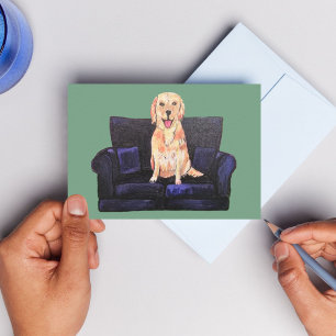 Carte postale pour chien du Labrador d'or merci