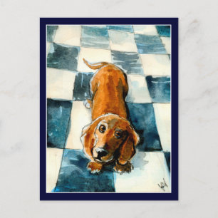 Carte postale pour chien mignonne Dachshund