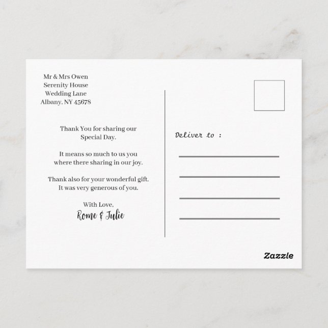 carte postale pour famille et amis (Dos)