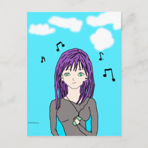 Carte postale pour fille de musique