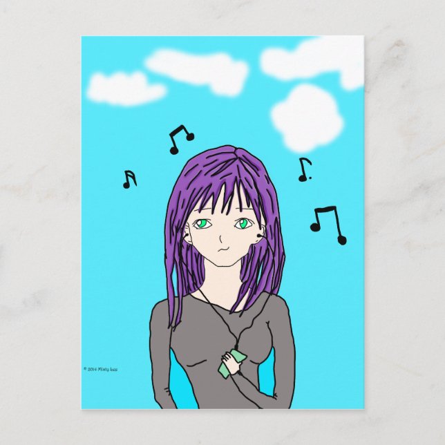 Carte postale pour fille de musique (Devant)