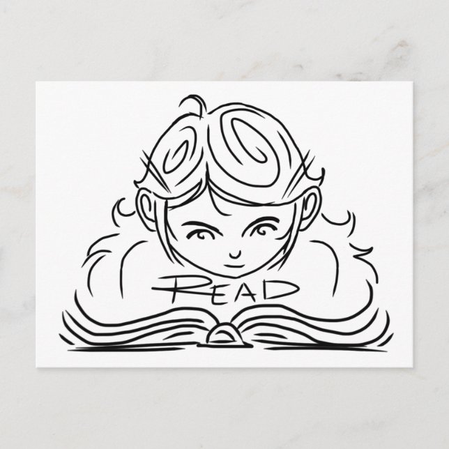 Carte postale pour fille lecteur (Devant)