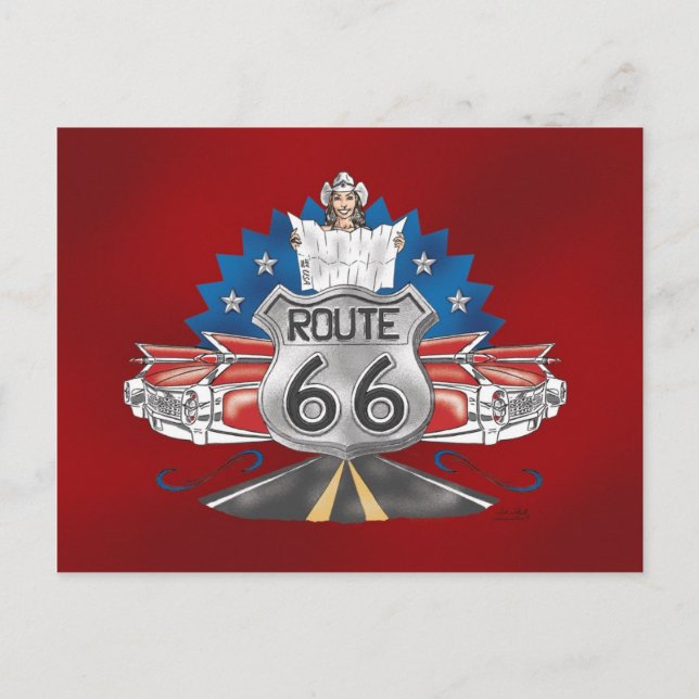 Carte postale pour fille Route 66 (Devant)