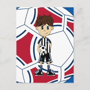 Carte postale pour garçon de soccer mignonne