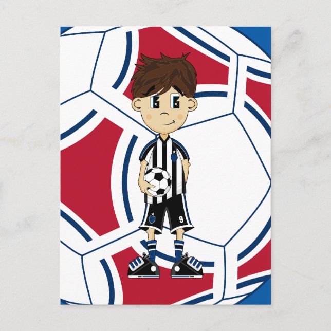 Carte postale pour garçon de soccer mignonne (Devant)
