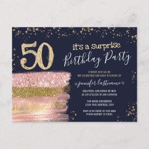Carte postale pour la fête surprise des 50 ans ave
