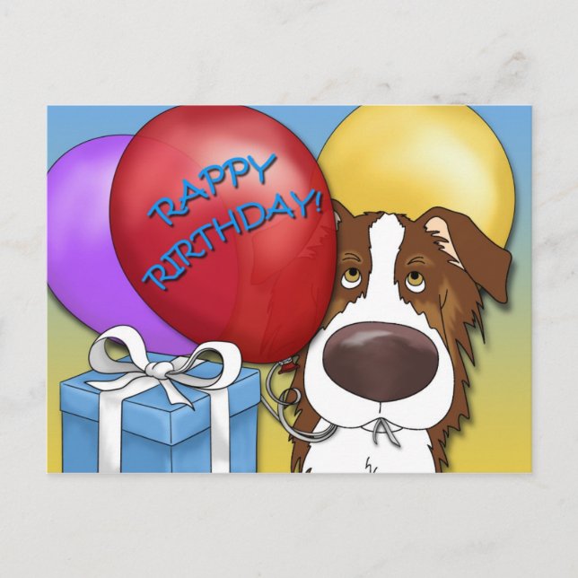 Carte postale pour l'anniversaire du berger austra (Devant)