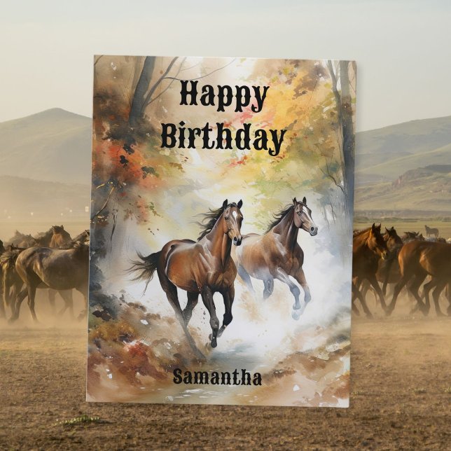 Carte postale pour l'anniversaire du Cheval sauvag (Créateur téléchargé)