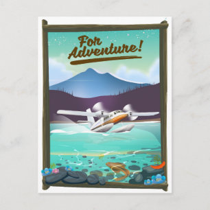 Carte Postale Pour l'aventure ! Affiche de voyage en hydravion