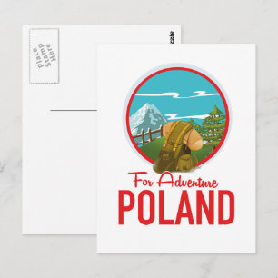 Carte Postale Pour le logo de voyage Adventure Poland