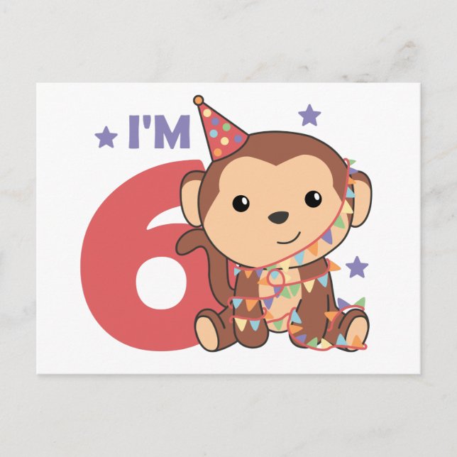 Carte postale pour les 6 ans d'enfants pour un ann (Devant)