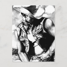 Pour lui Cool Western Cowboy Dessin d'art original