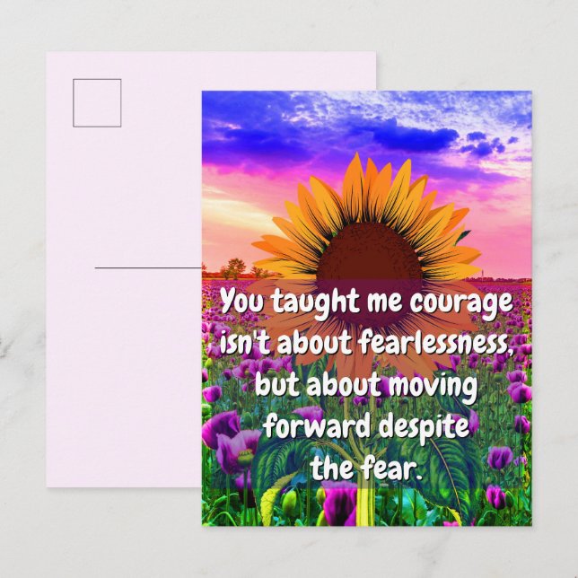 Carte Postale Pour Ma Soeur, Mon Ami | Force et courage (Devant / Derrière)