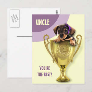 Carte Postale Pour Oncle en Fête des pères. Joli chiot
