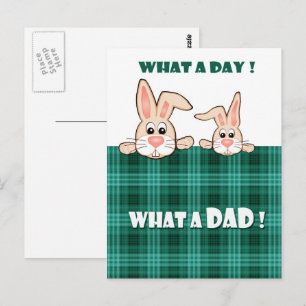 Carte Postale Pour papa en Fête des pères. Deux chouettes lapine
