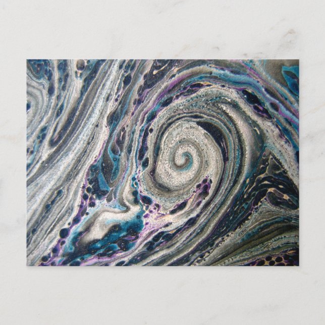 Carte postale pour peinture Abstraite bleue (Devant)