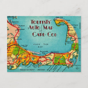 Carte postale pour touristes de Cape Cod