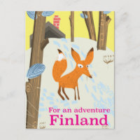 Pour une affiche de voyage rétro Finlande d'aventu